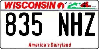 WI license plate 835NHZ