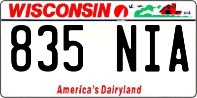 WI license plate 835NIA