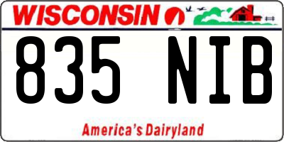 WI license plate 835NIB