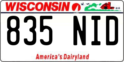 WI license plate 835NID