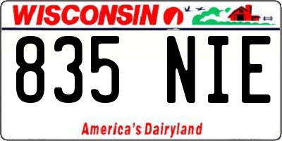 WI license plate 835NIE
