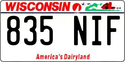WI license plate 835NIF