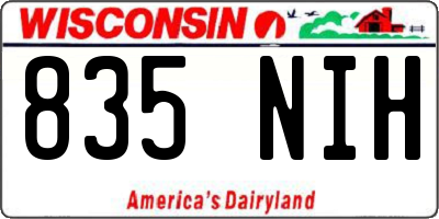 WI license plate 835NIH