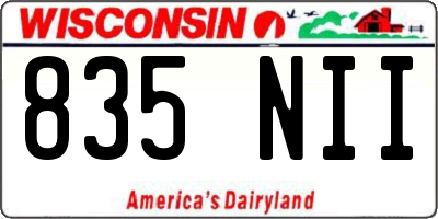 WI license plate 835NII