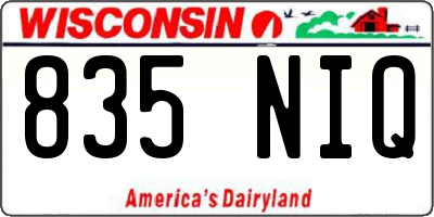 WI license plate 835NIQ
