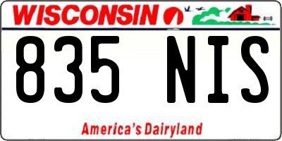 WI license plate 835NIS