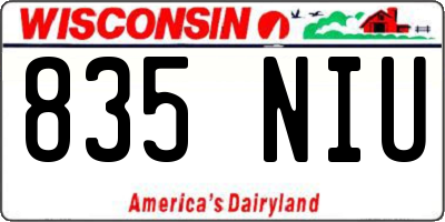 WI license plate 835NIU