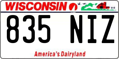 WI license plate 835NIZ