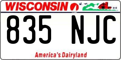 WI license plate 835NJC
