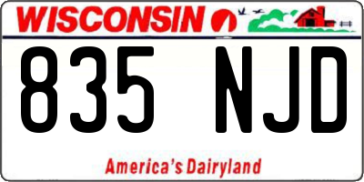 WI license plate 835NJD