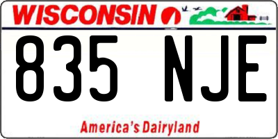 WI license plate 835NJE