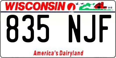 WI license plate 835NJF