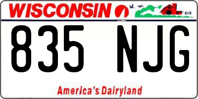 WI license plate 835NJG
