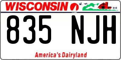 WI license plate 835NJH