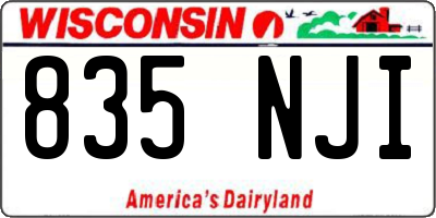 WI license plate 835NJI