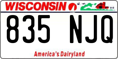 WI license plate 835NJQ