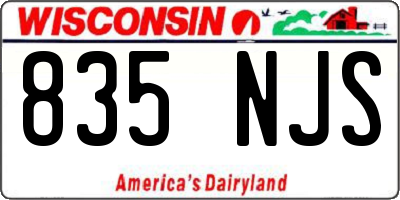WI license plate 835NJS