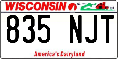 WI license plate 835NJT