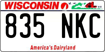 WI license plate 835NKC