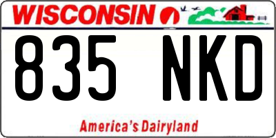 WI license plate 835NKD