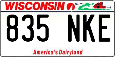 WI license plate 835NKE