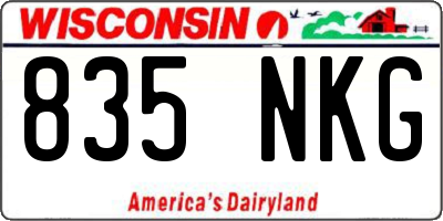 WI license plate 835NKG