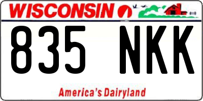 WI license plate 835NKK