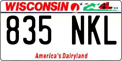 WI license plate 835NKL