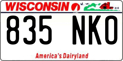 WI license plate 835NKO