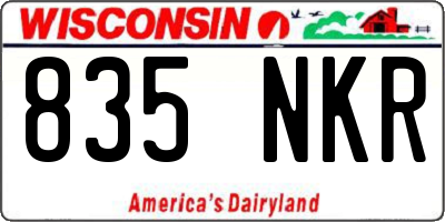 WI license plate 835NKR