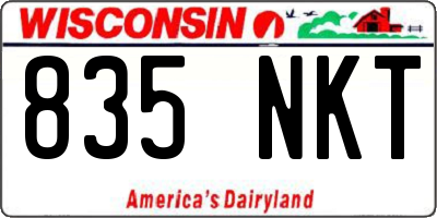WI license plate 835NKT
