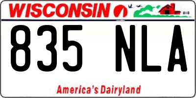 WI license plate 835NLA