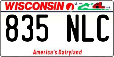 WI license plate 835NLC