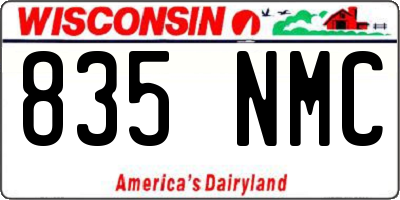 WI license plate 835NMC