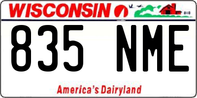 WI license plate 835NME