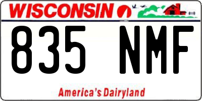 WI license plate 835NMF
