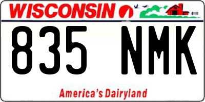 WI license plate 835NMK