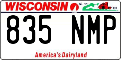 WI license plate 835NMP