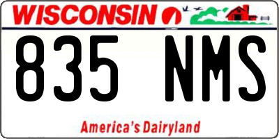 WI license plate 835NMS