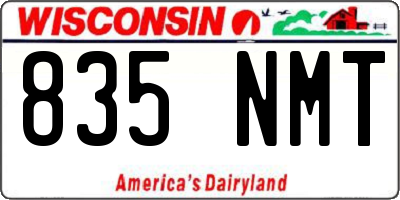 WI license plate 835NMT
