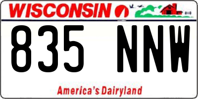 WI license plate 835NNW