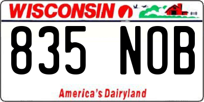 WI license plate 835NOB