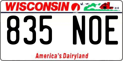 WI license plate 835NOE