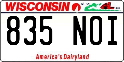 WI license plate 835NOI