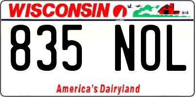 WI license plate 835NOL