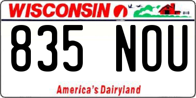 WI license plate 835NOU