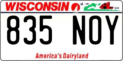 WI license plate 835NOY