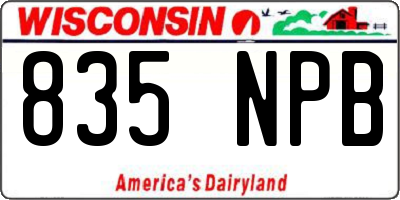 WI license plate 835NPB