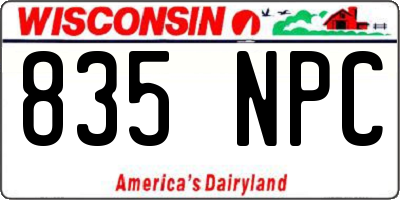WI license plate 835NPC