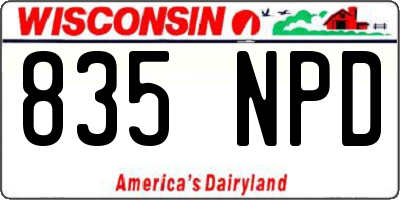 WI license plate 835NPD
